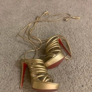 Gold Christian Louboutin Sandals
